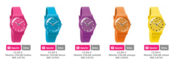 Des montres de toutes les couleurs chez Luzaka