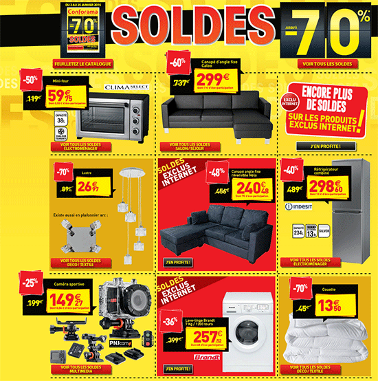 Profitez vite  des soldes chez conforama !