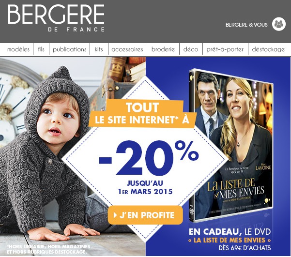 Réductions + cadeau offert avec Bergère de France