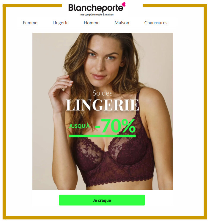 BLANCHEPORTE - Jusqu'à -40% sur la Lingerie Triumph, Chantelle, Sloggi,