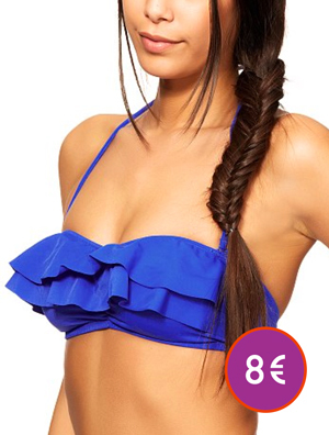 Haut de maillot de bain détails volants Haut de maillot de bain détails volants