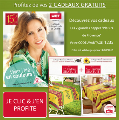 Profitez de vos deux cadeaux gratuits ! Profitez de vos deux cadeaux gratuits !