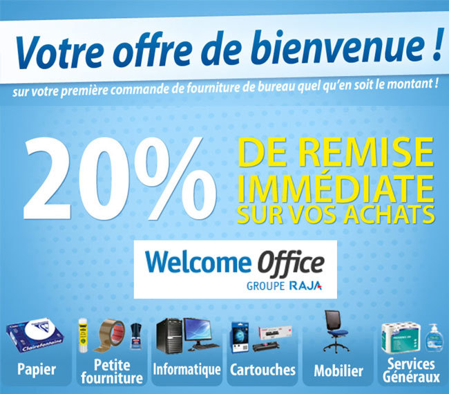 Welcome Office - 20% de remise immédiate sur votre première commande Welcome Office - 20% de remise immédiate sur votre première commande