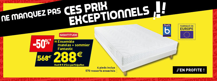 L'ensemble matelas + sommier Fantastic L'ensemble matelas + sommier Fantastic