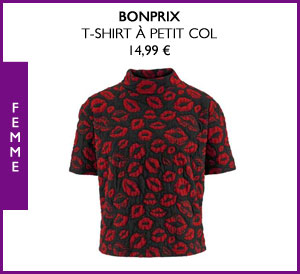 Le T-shirt à petit col Bonprix