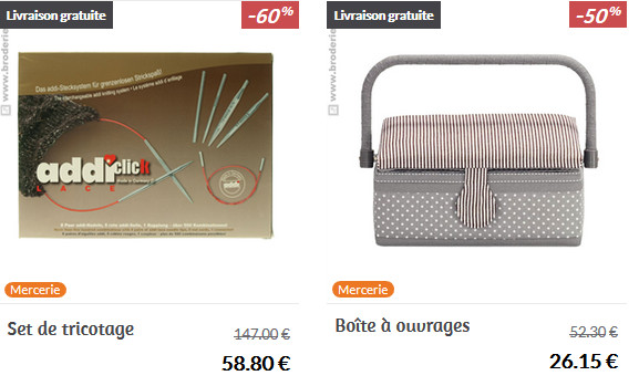 Le set de tricotage et la boîte à ouvrages Le set de tricotage et la boîte à ouvrages