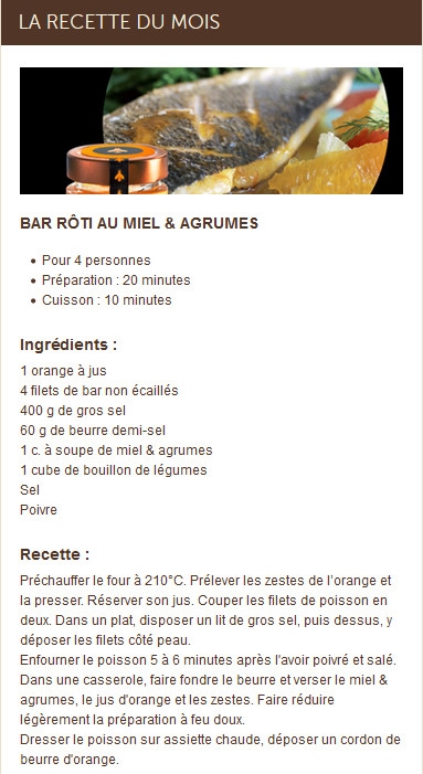 La recette du bar rôti au miel et aux agrumes La recette du bar rôti au miel et aux agrumes