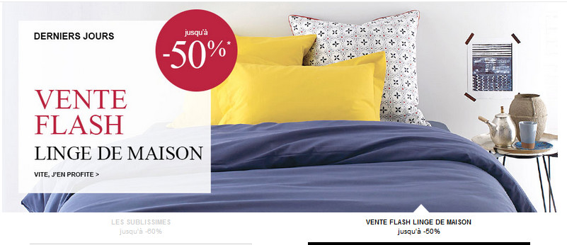 Profitez de la vente flash sur le linge de maison Profitez de la vente flash sur le linge de maison