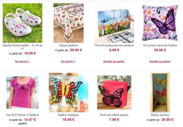 Toute une sélection d'articles papillons Toute une sélection d'articles papillons