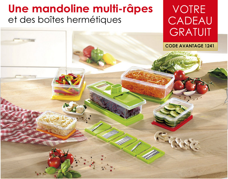 En cadeau : votre mandoline et ses boîtes hermétiques En cadeau : votre mandoline et ses boîtes hermétiques
