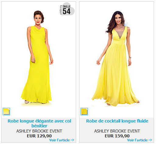 Helline dispose de belles robes de couleur jaune rayonnant ! Helline dispose de belles robes de couleur jaune rayonnant !