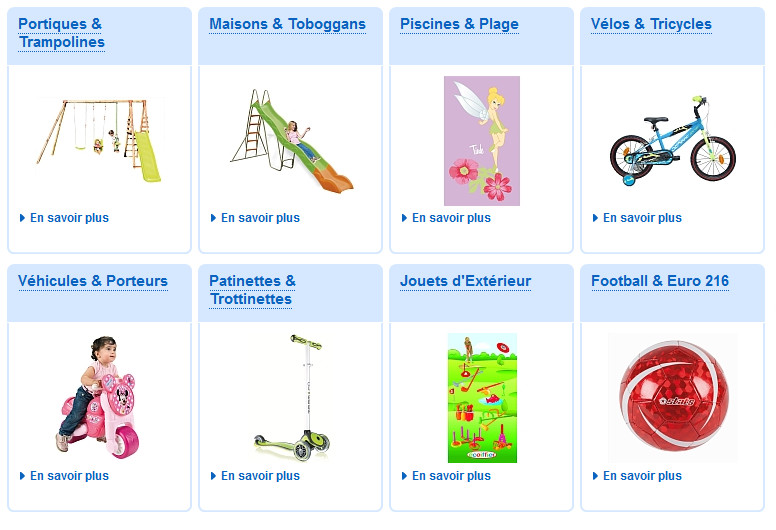 Des réductions sur les jeux d'extérieur ! Des réductions sur les jeux d'extérieur !