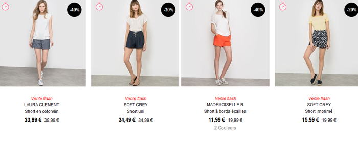 Les shorts du catalogue de La Redoute.