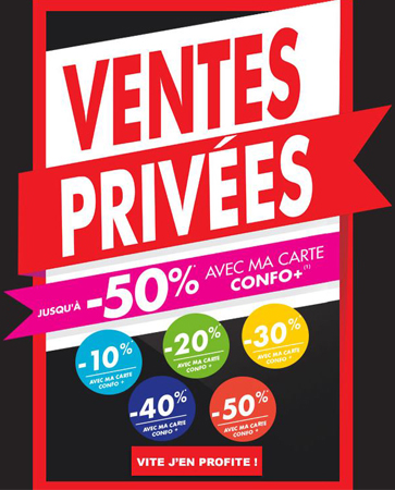 Profitez des ventes privées chez Confo ! Profitez des ventes privées chez Confo !