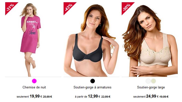 Faites aussi des économies sur la collection de lingerie !