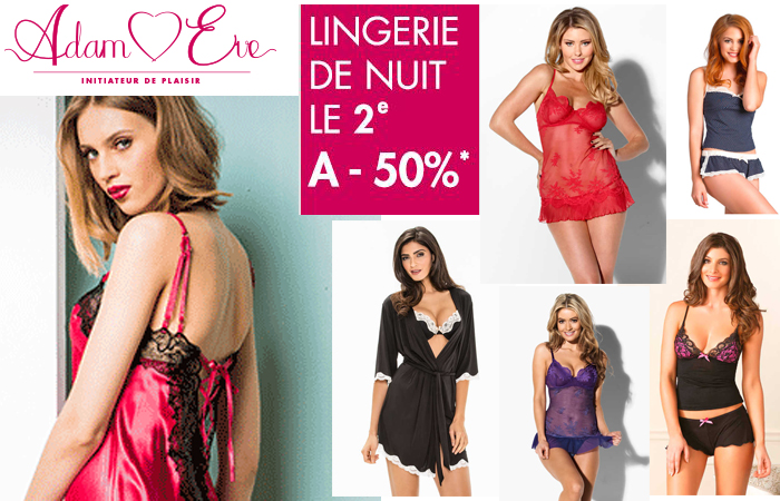 Lingerie de nuit : le 2e à -50%