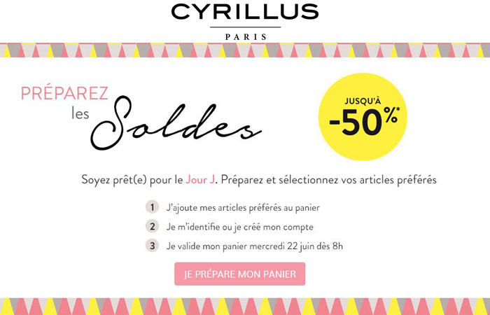 C'est le jour J ! Les soldes Cyrillus vont commencer ! C'est le jour J ! Les soldes Cyrillus vont commencer !