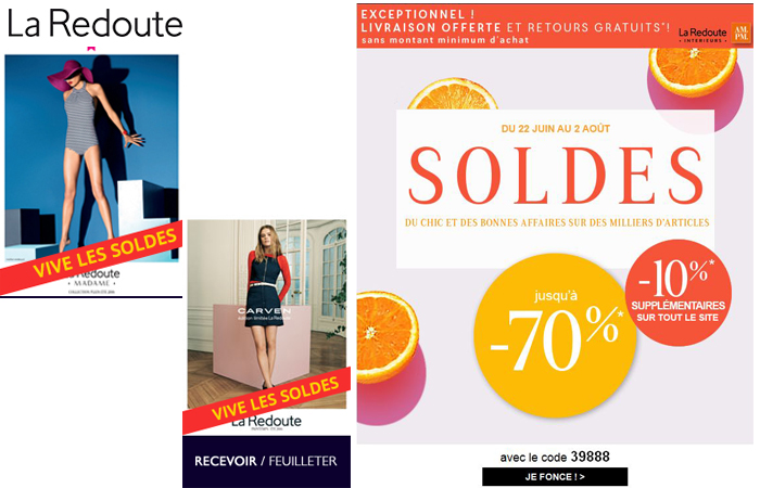 Top départ pour les SOLDES du catalogue la Redoute : déjà 70% de réduction !