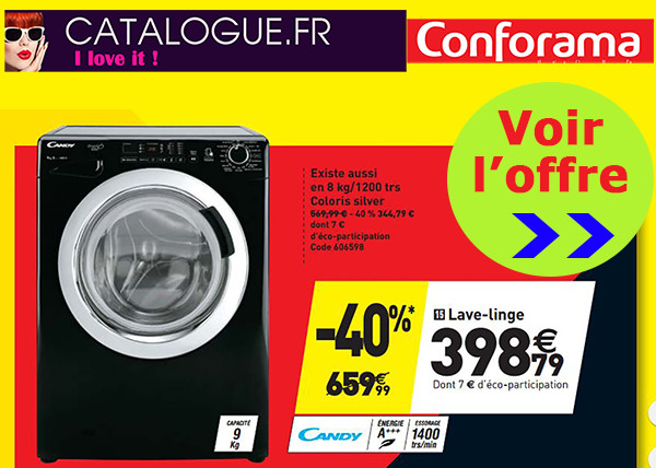 Lave-linge Candy chez Conforama