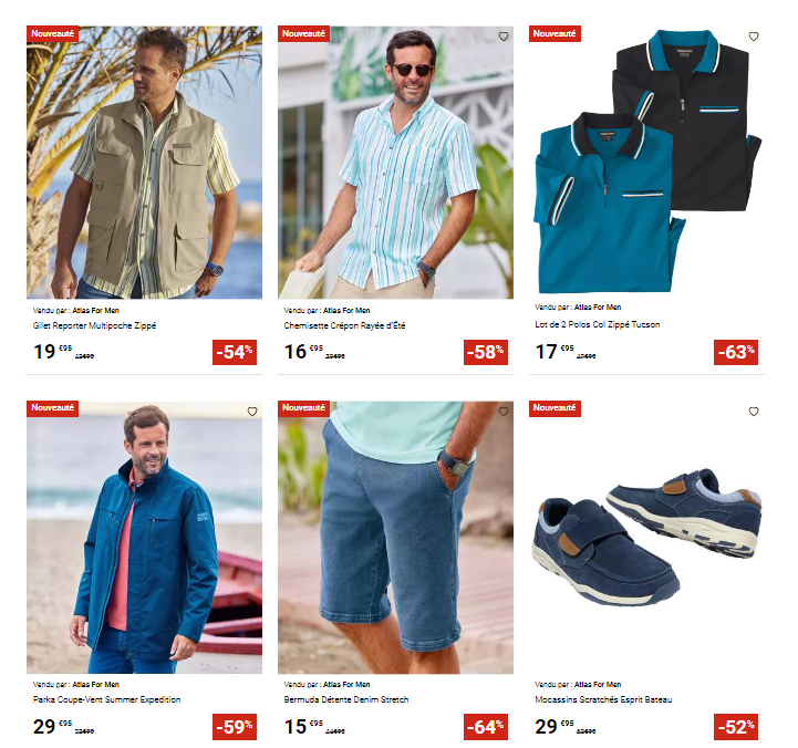 Catalogue Atlas For Men pour Homme, femme et grande taille.
