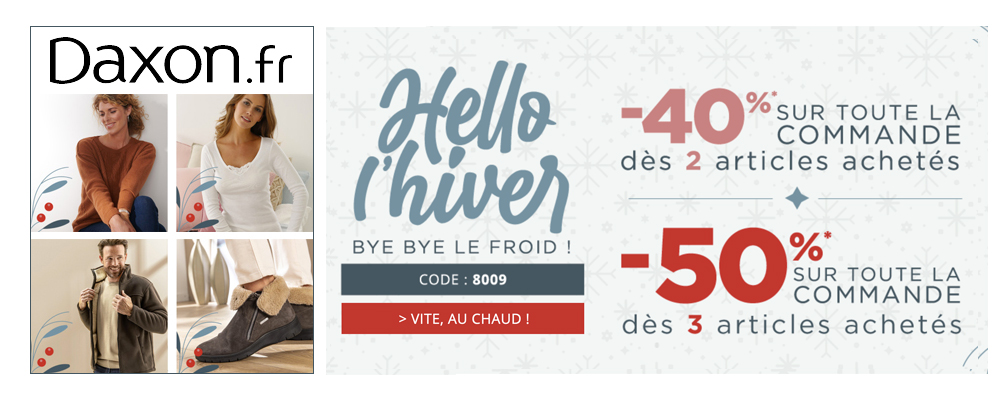 DAXON, Jusqu'à -50% sur tout le site !!! 