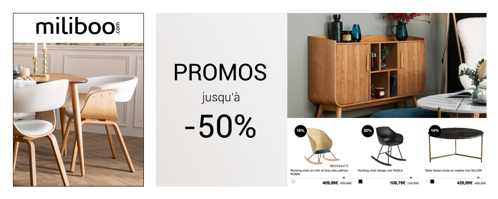 MILIBOO - Remise jusqu'à -50% sur le Meuble et la Deco