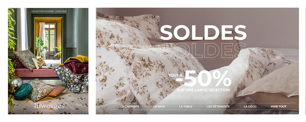 LINVOSGES - LES SOLDES LINGE DE MAISON JUSQU'À -50%