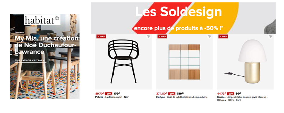 HABITAT- SOLDES Jusqu'à -50%