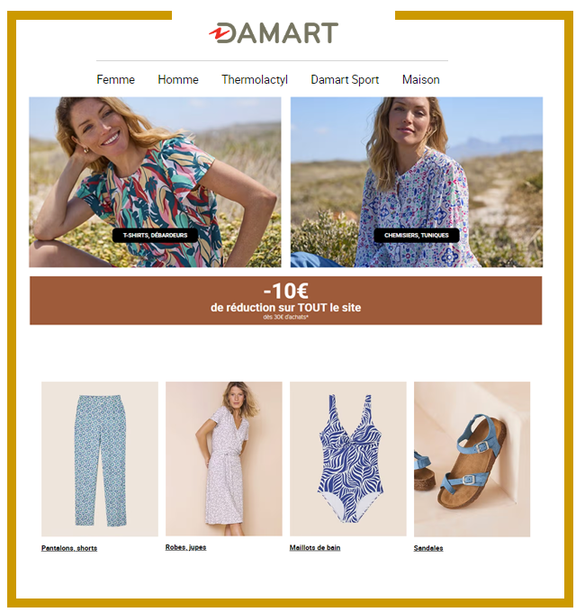 DAMART - PROMOS -10€ de réduction dès 30€ d'achats