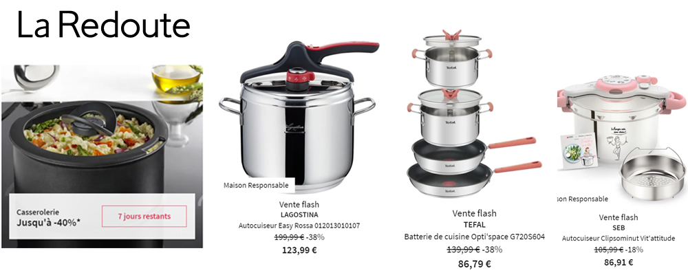 LA REDOUTE - TOUS EN CUISINE AVEC LES VENTES FLASH JUSQU'A -40%