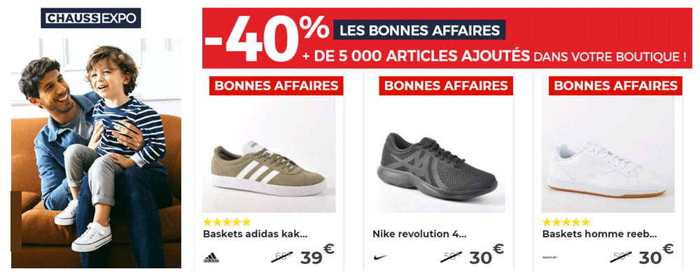 CHAUSS EXPO, Baskets, mocassins et chaussures pour Homme jusqu'à -40%