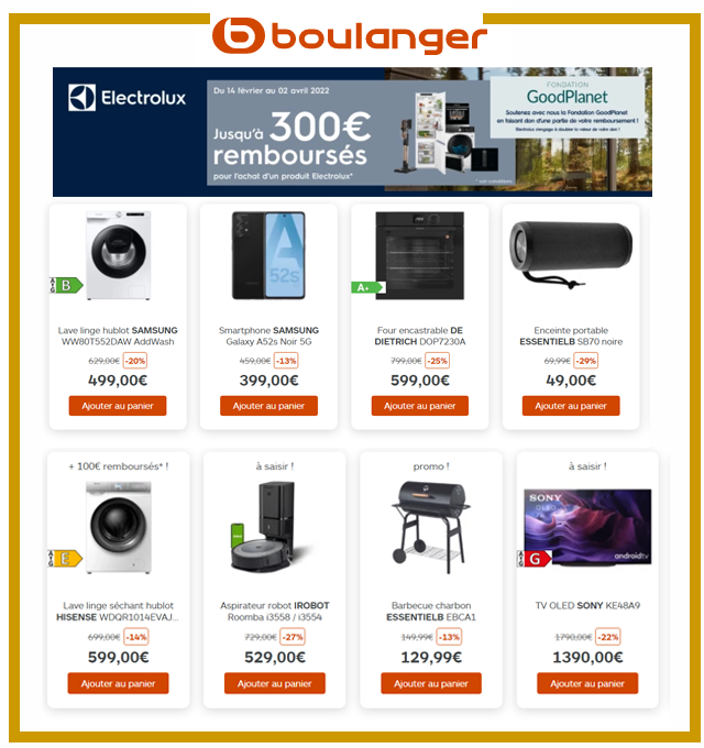 BOULANGER - Jusqu'à 300€ remboursés sur votre Electroménager