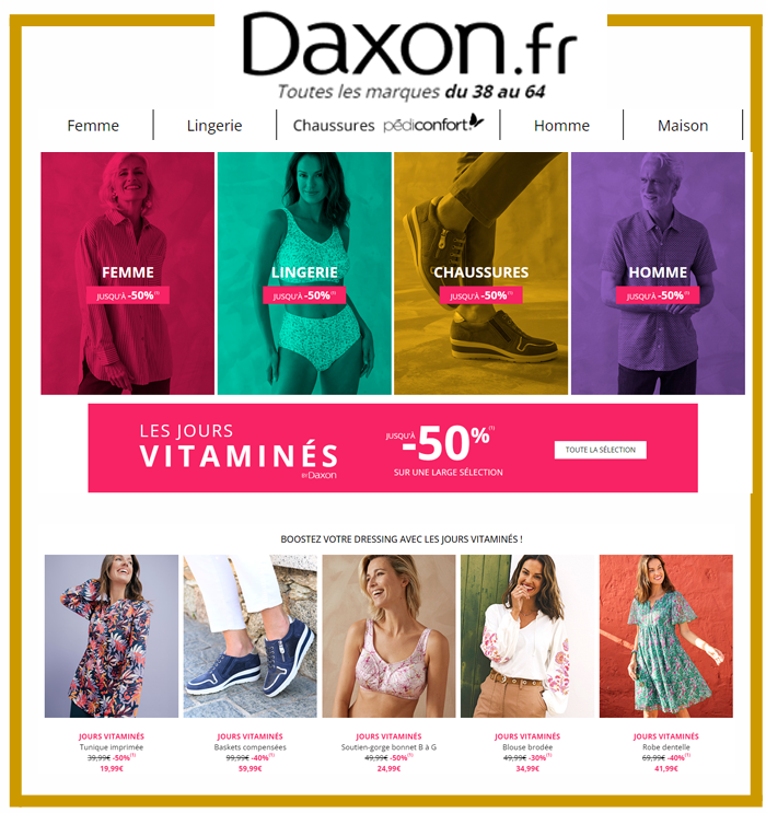 DAXON - JUSQU'A - 50% SUR LA MODE P/E 2025