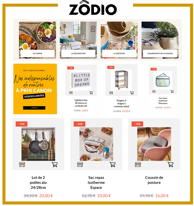 ZODIO, LES INDISPENSABLES DE LA RENTREE A PRIX CANONS !