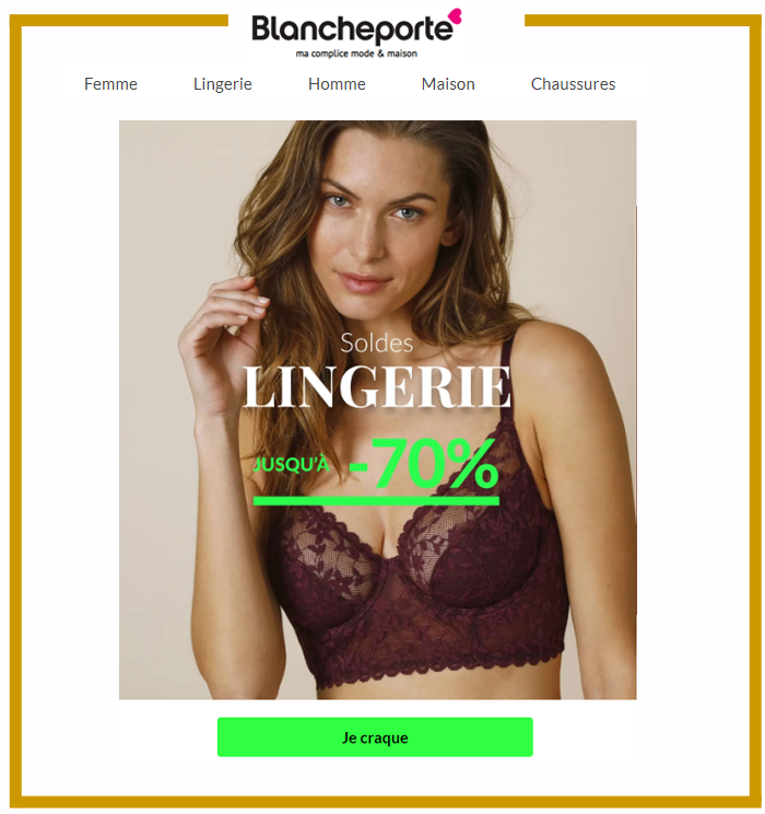 BLANCHEPORTE - Jusqu'à -70% sur la Lingerie Triumph, Chantelle, Sloggi,