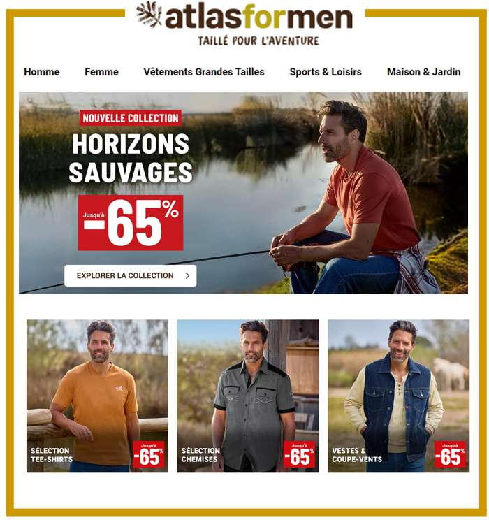 ATLAS FOR MEN, Jusqu'à -65% sur la nouvelle collection