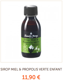 2/ Sirop pour enfant à la propolis verte et au miel pour renforcer les défenses et protéger de tous les petits maux.