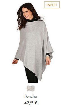 Poncho asymétrique gris tout doux de l'Atelier GS