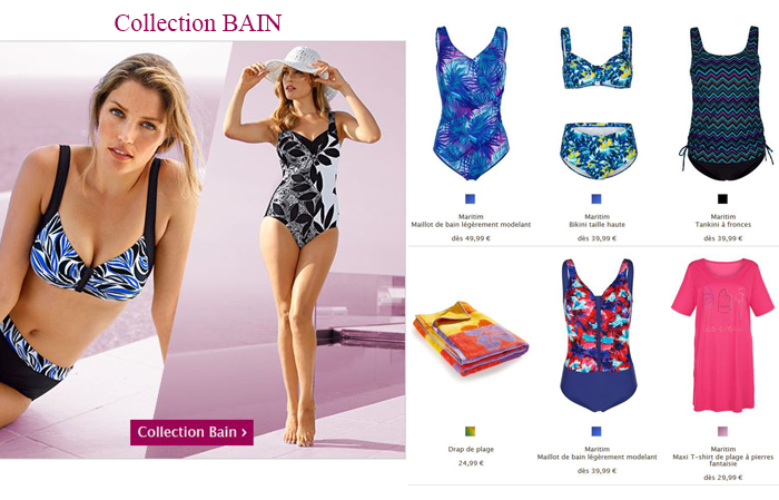 La boutique bain, les maillots, les draps et robes de plages...