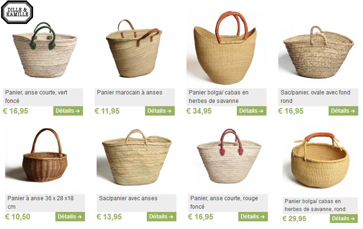 Les panier authentiques Dille et Kamille Les panier authentiques Dille et Kamille