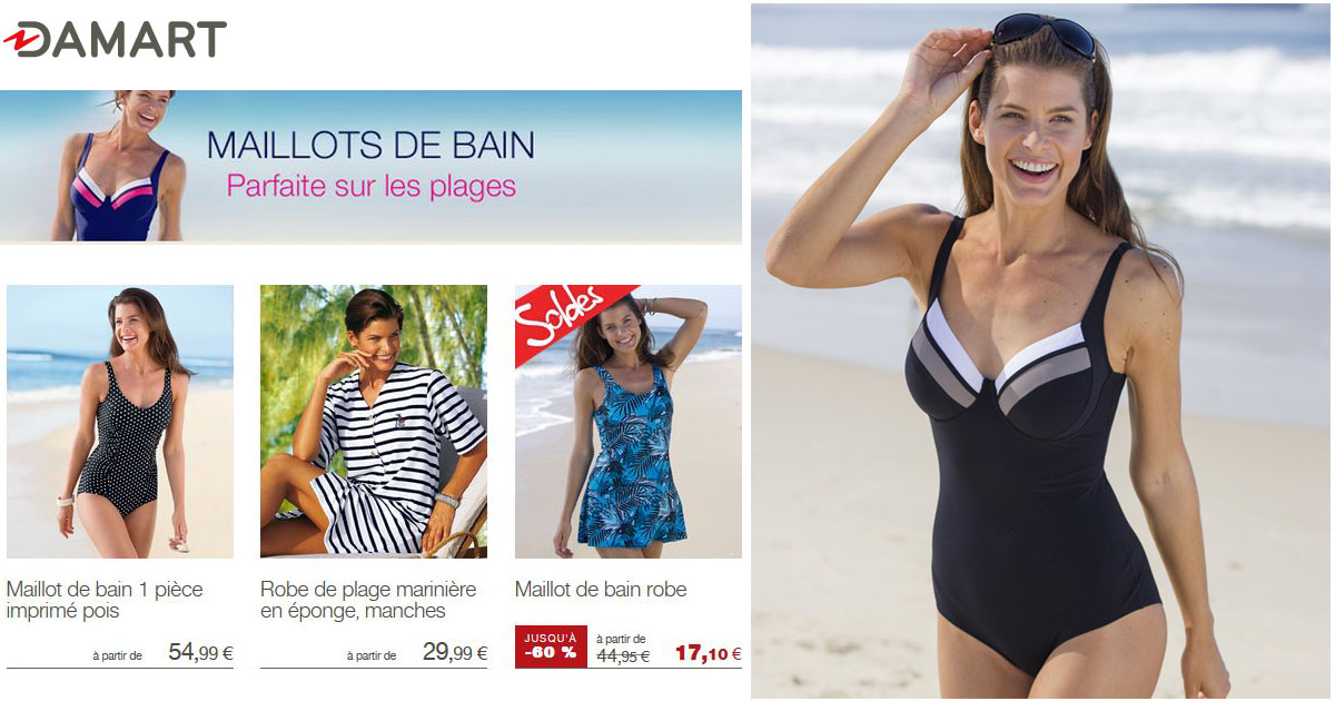 Soyez parfaites sur les plages avec les maillots de bain Damart !