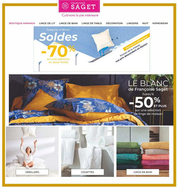 FRANCOISE SAGET -SOLDES Jusqu'à -70%+ Nouveau cadeau gratuit ! FRANCOISE SAGET -SOLDES Jusqu'à -70%+ Nouveau cadeau gratuit !
